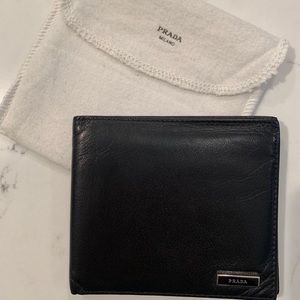 Prada black leather wallet
